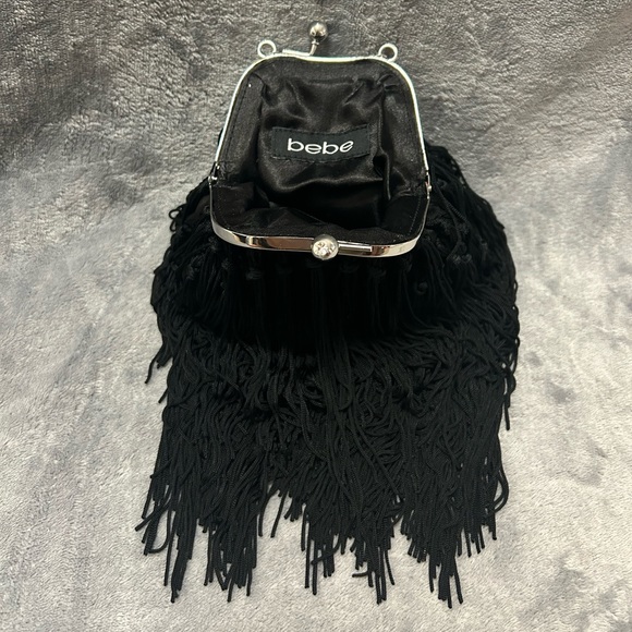 Bebe black fringe purse size small - Picture 3 of 3